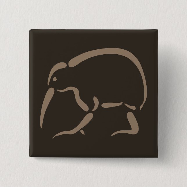 Badge Carré 5 Cm Kiwi stylisé (Devant)