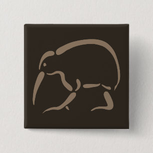 Badge Carré 5 Cm Kiwi stylisé