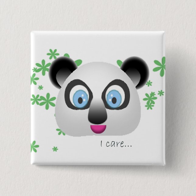 Badge Carré 5 Cm Koala, i care (Devant)