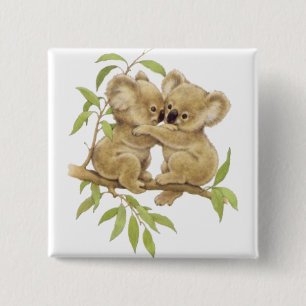 Badge Carré 5 Cm Koala mignons