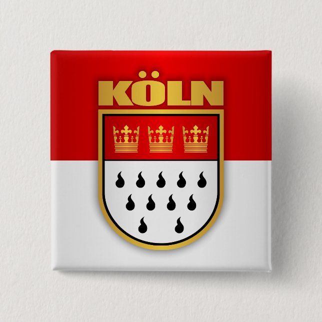 Badge Carré 5 Cm Koln (Cologne) (Devant)