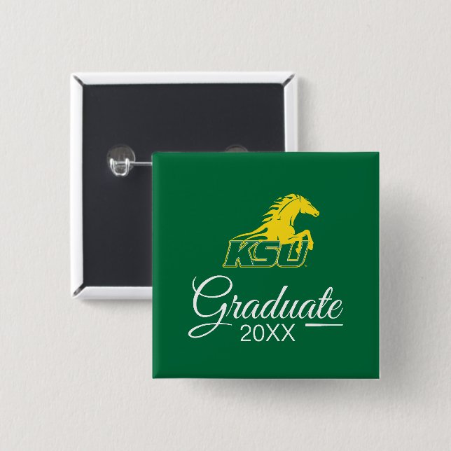 Badge Carré 5 Cm KSU Kentucky State University Graduate (Devant & derrière)