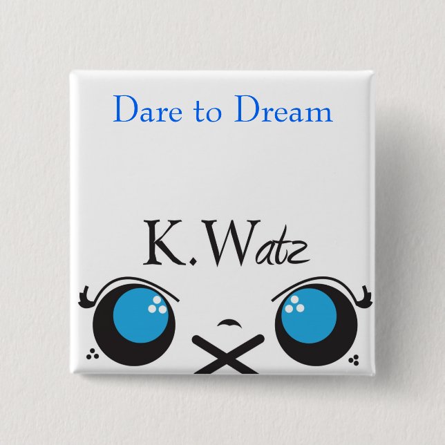 Badge Carré 5 Cm Kwatz, défi au rêve (Devant)