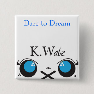 Badge Carré 5 Cm Kwatz, défi au rêve