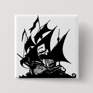 Badge Carré 5 Cm La baie de pirate