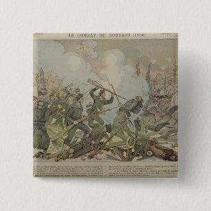 Badge Carré 5 Cm La bataille de Bourget, 1887