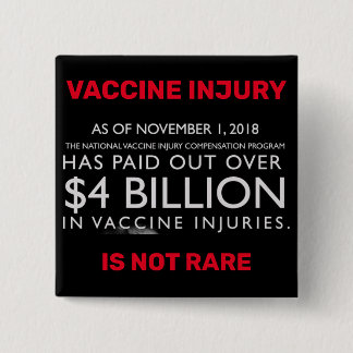 Badge Carré 5 Cm La blessure vaccinique n'est pas rare