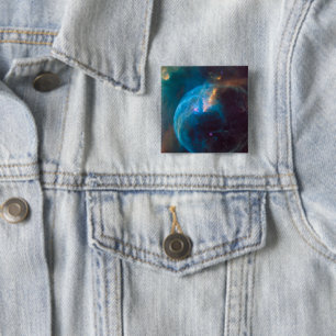 Badge Carré 5 Cm La bulle Nebula, Ngc 7635.