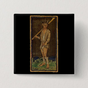 Badge Carré 5 Cm La carte de tarot d'imbécile