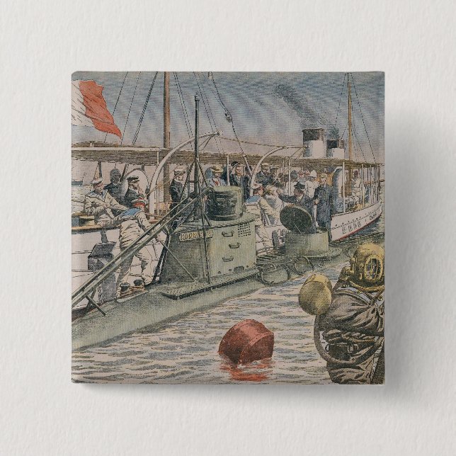Badge Carré 5 Cm La catastrophe de Bizerte (Devant)