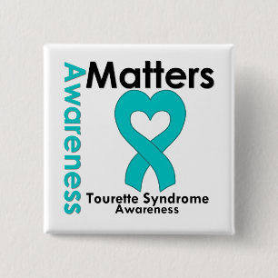 Badge Carré 5 Cm La conscience importe syndrome de Tourette