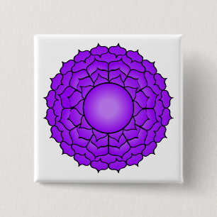 Badge Carré 5 Cm La couronne Chakra