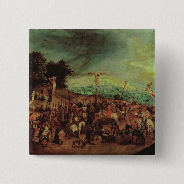 Badge Carré 5 Cm La crucifixion (Devant)