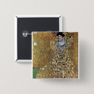 Badge Carré 5 Cm La Dame en or de Gustav Klimt, Adele Bloch-Bauer