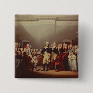 Badge Carré 5 Cm La démission de George Washington