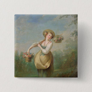 Badge Carré 5 Cm La demoiselle de honneur
