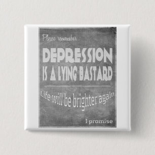 Badge Carré 5 Cm la dépression se trouve des #silverribbons