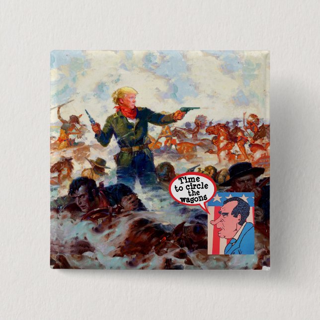 Badge Carré 5 Cm La Dernière position de Trump (Devant)