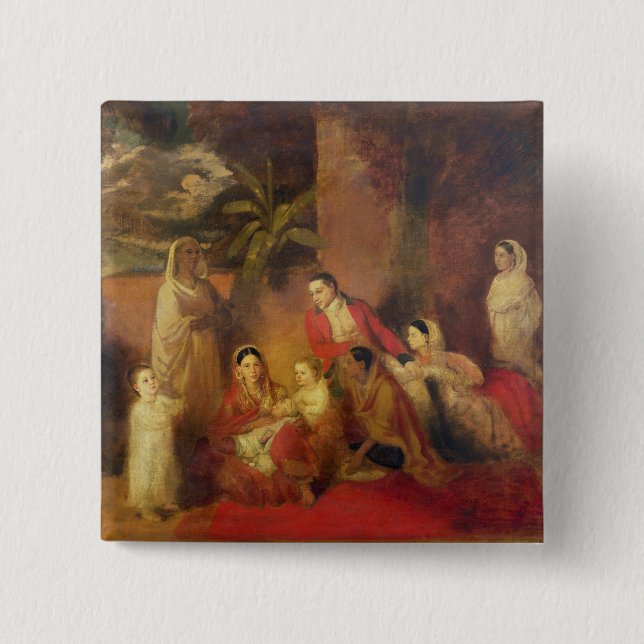 Badge Carré 5 Cm La famille de Palmer, 1785 (Devant)