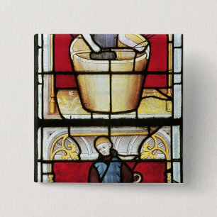 Badge Carré 5 Cm La fenêtre du négociant de tissu