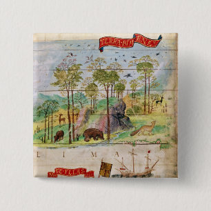 Badge Carré 5 Cm La forêt canadienne