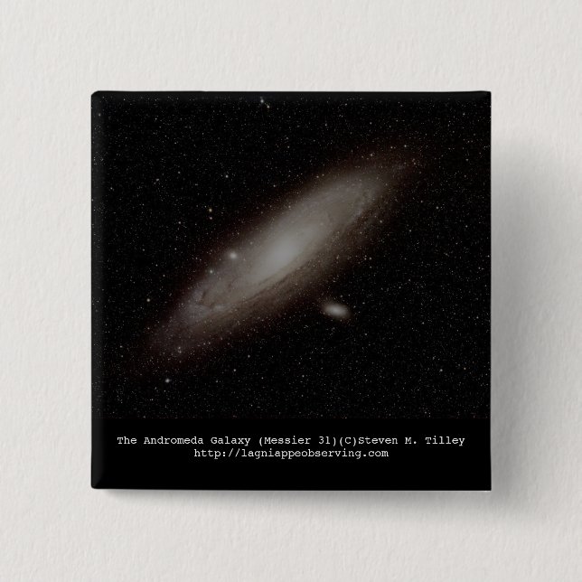 Badge Carré 5 Cm La galaxie d'Andromeda (M31) (Devant)