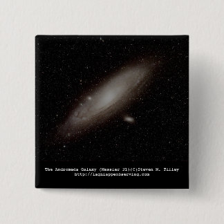Badge Carré 5 Cm La galaxie d'Andromeda (M31)