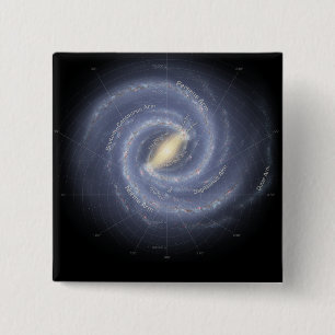 Badge Carré 5 Cm La galaxie de manière laiteuse (annotée)