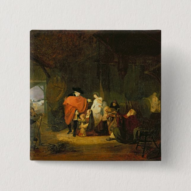 Badge Carré 5 Cm La gentillesse de Louis XVI (Devant)