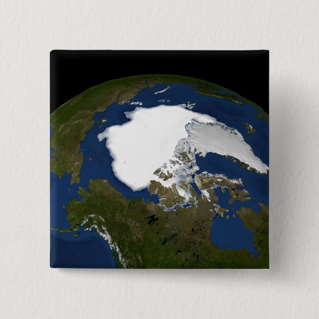 Badge Carré 5 Cm La glace de mer arctique en 2005 (Devant)