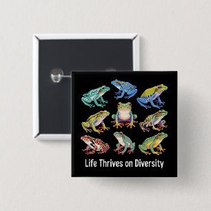 Badge Carré 5 Cm La grenouille autisme neurodiversité est nécessair