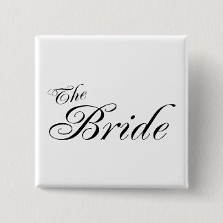 Badge Carré 5 Cm La jeune mariée (noir)