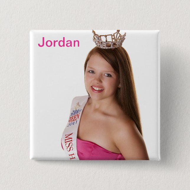 Badge Carré 5 Cm La Jordanie (Devant)