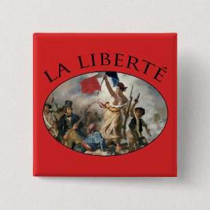 Badge Carré 5 Cm La liberté guide le peuple