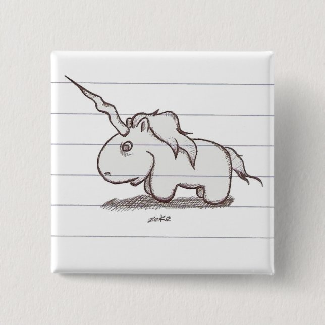 Badge Carré 5 Cm la licorne (Devant)