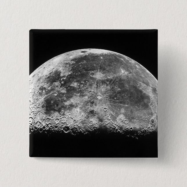 Badge Carré 5 Cm La Lune 2 (Devant)