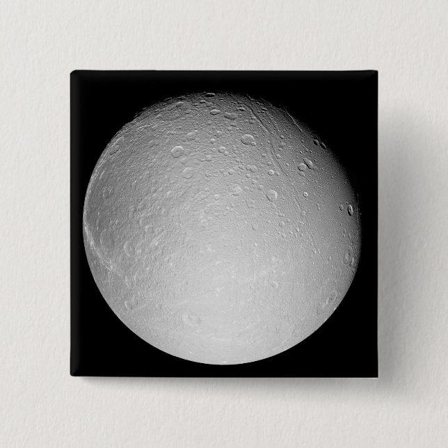Badge Carré 5 Cm La lune de Saturne Dione (Devant)