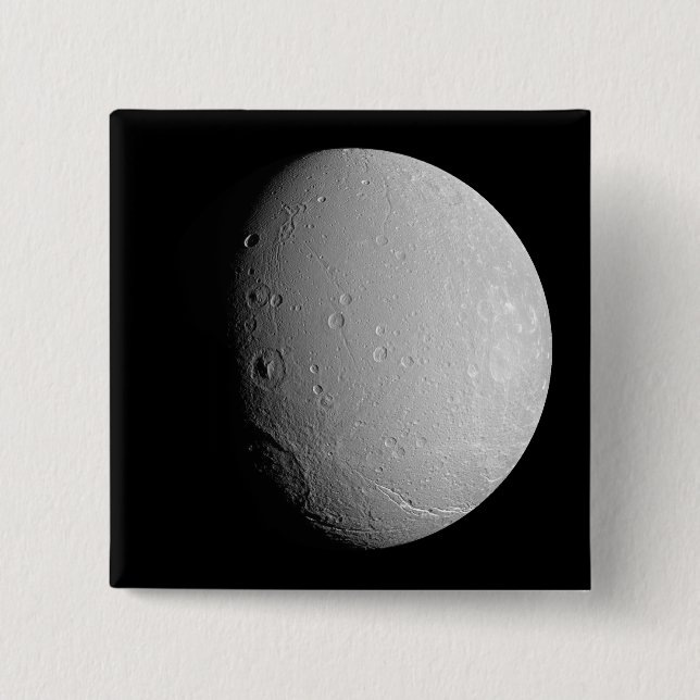 Badge Carré 5 Cm La lune de Saturne Dione 2 (Devant)