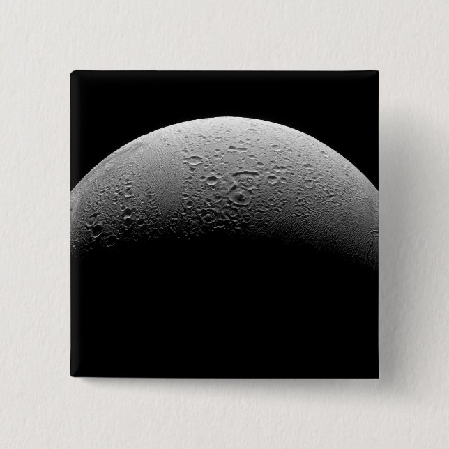 Badge Carré 5 Cm La lune de Saturne Encelade 5 (Devant)
