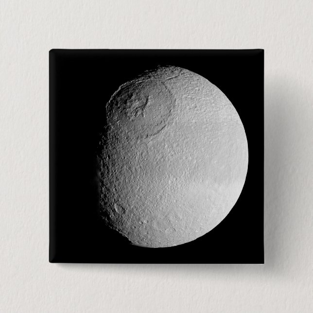 Badge Carré 5 Cm La lune de Saturne Tethys 2 (Devant)
