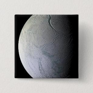 Badge Carré 5 Cm La lune Enceladus de Saturn