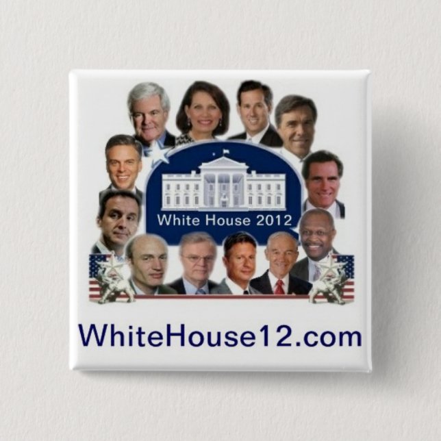 Badge Carré 5 Cm La Maison Blanche 2012 (Devant)