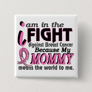 Badge Carré 5 Cm La maman veut dire le monde à moi cancer du sein
