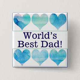 Badge Carré 5 Cm La meilleure épingle de papa du monde