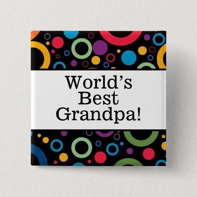 Badge Carré 5 Cm La meilleure épingle de papy du monde (Devant)