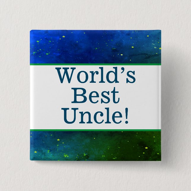 Badge Carré 5 Cm La meilleure épingle d'oncle du monde (Devant)