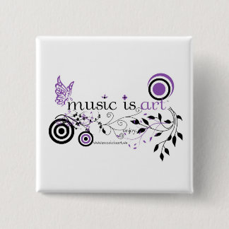 Badge Carré 5 Cm La musique est art