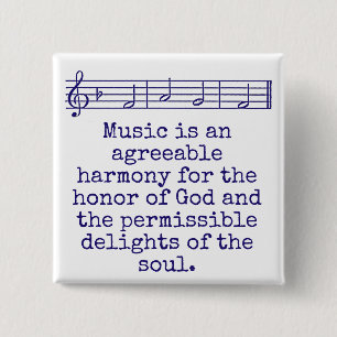 Badge Carré 5 Cm La Musique Est Une Harmonie Convenue - Citation De