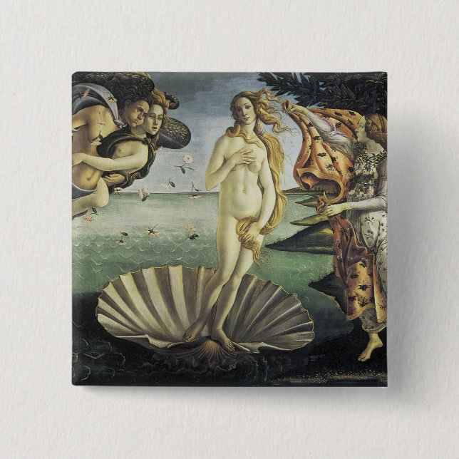 Badge Carré 5 Cm La naissance de Vénus (Devant)