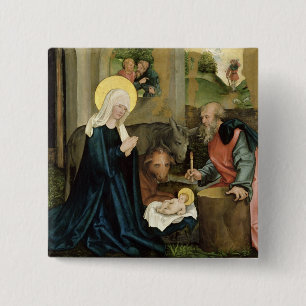 Badge Carré 5 Cm La naissance du Christ